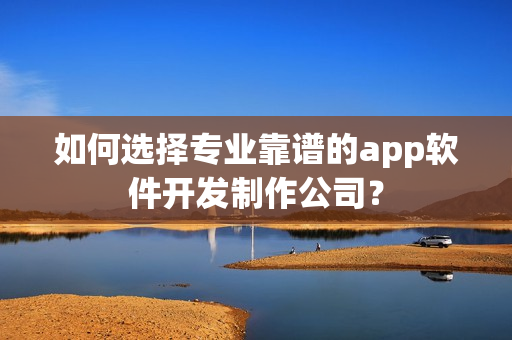 如何选择专业靠谱的app软件开发制作公司？