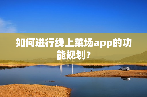 如何进行线上菜场app的功能规划？
