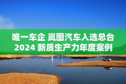 唯一车企 岚图汽车入选总台2024 新质生产力年度案例