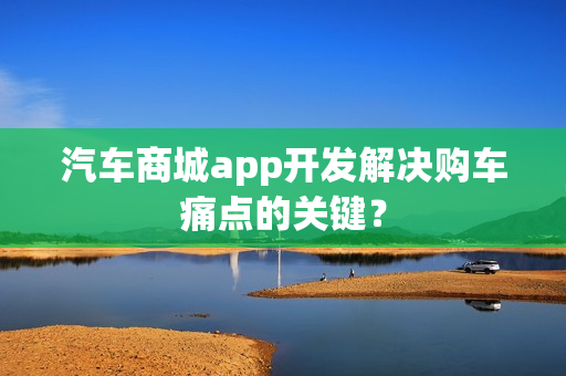 汽车商城app开发解决购车痛点的关键？