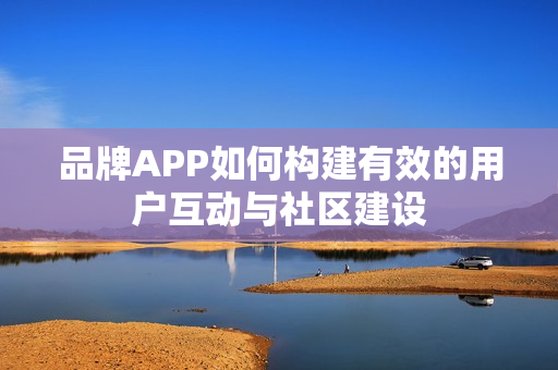 品牌APP如何构建有效的用户互动与社区建设