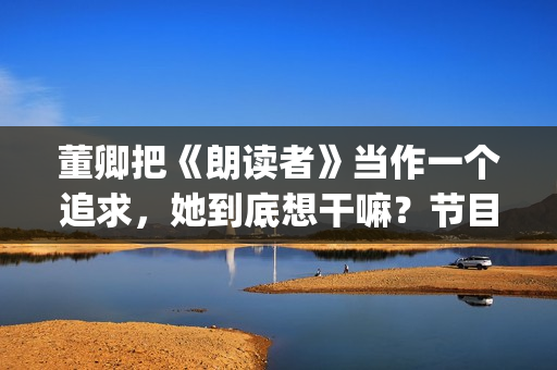 董卿把《朗读者》当作一个追求，她到底想干嘛？节目分析(朗读者董卿朗读的文章)
