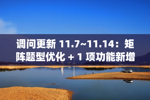调问更新 11.7~11.14：矩阵题型优化 + 1 项功能新增 + 3 项功能优化 + 3 项 BugFix