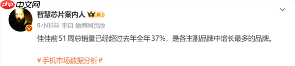 一加手机2025年前51周销量超去年全年37% 领跑行业