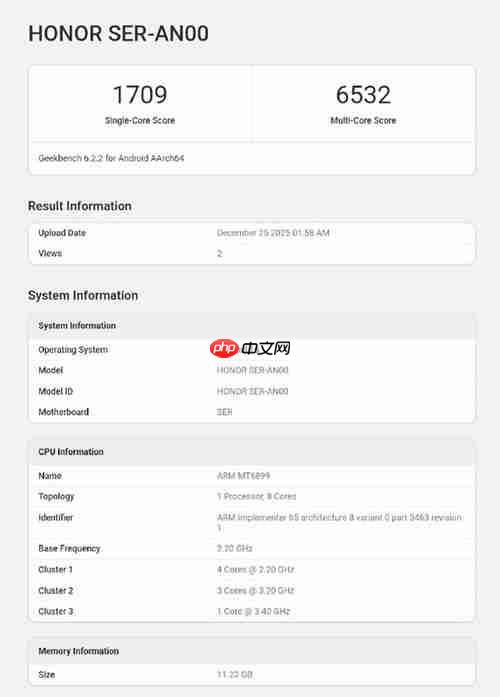 220万跑分+10080mAh超大电池！荣耀Power 2配置曝光