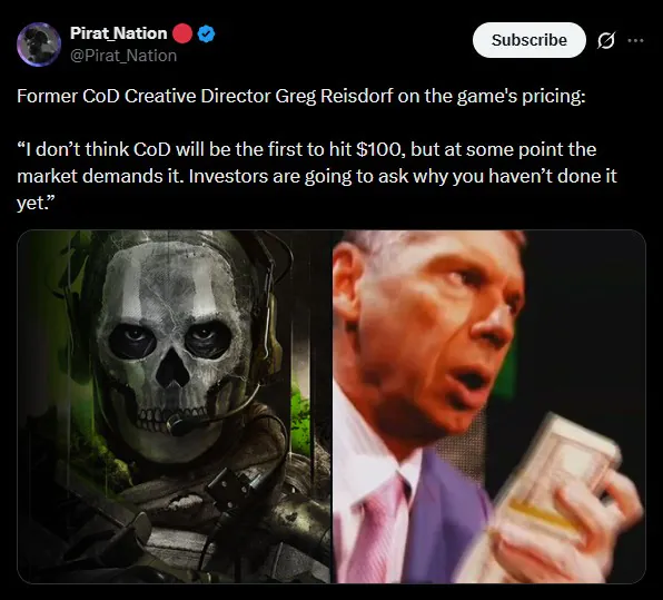 100美元定价势不可挡!前COD总监称《GTA6》是领头羊