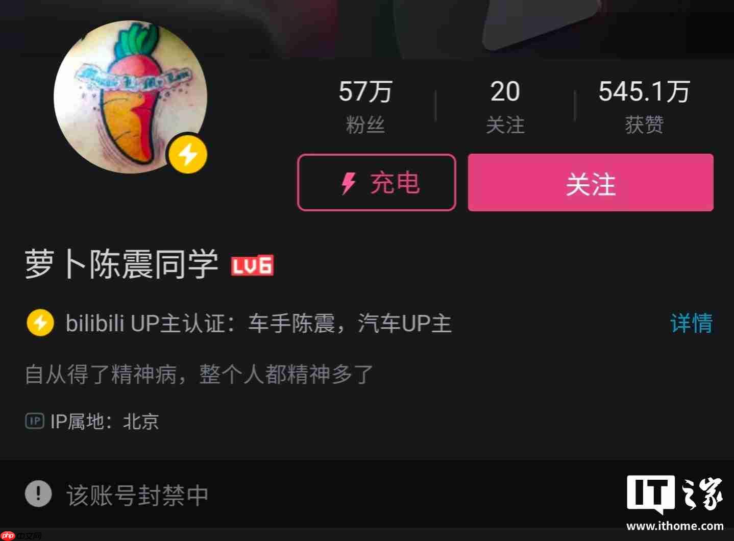 B站发布关于“萝卜陈震同学”账号封禁说明:坚决维护公平税收秩序