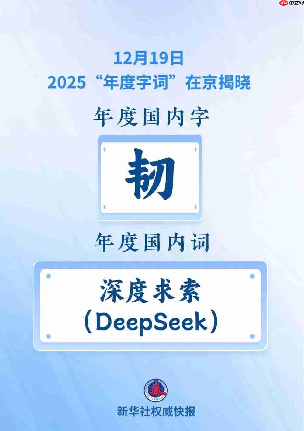 2025 年度国内词:“深度求索(DeepSeek)”