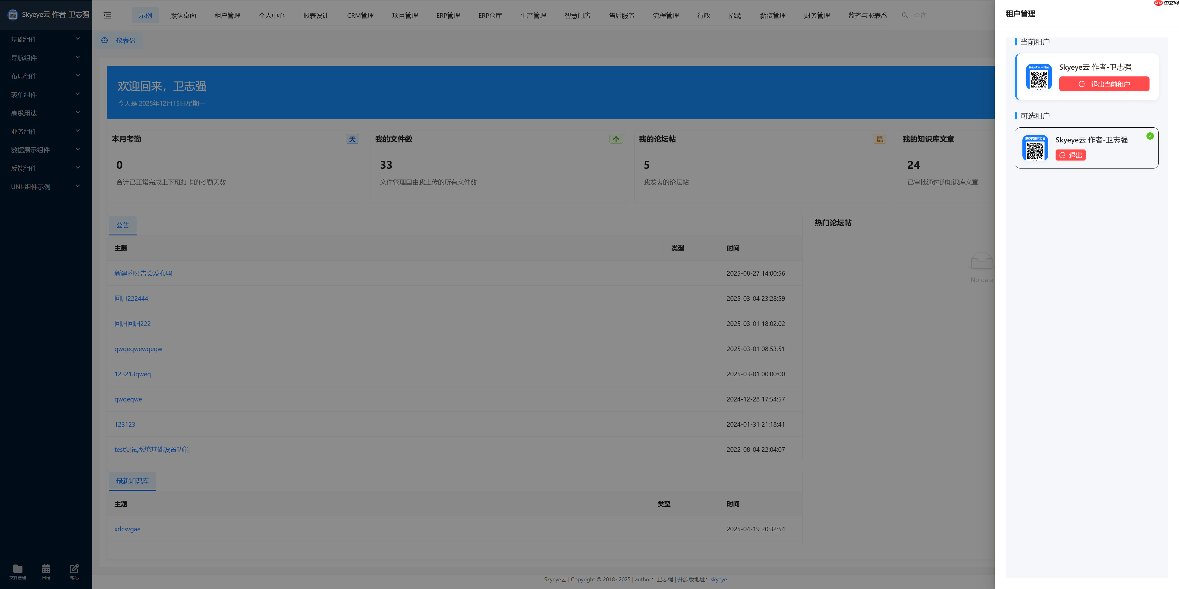 【Skyeye云 V2.5.12重磅更新】8 大模块全面升级！设计器，零代码，效率倍增新体验