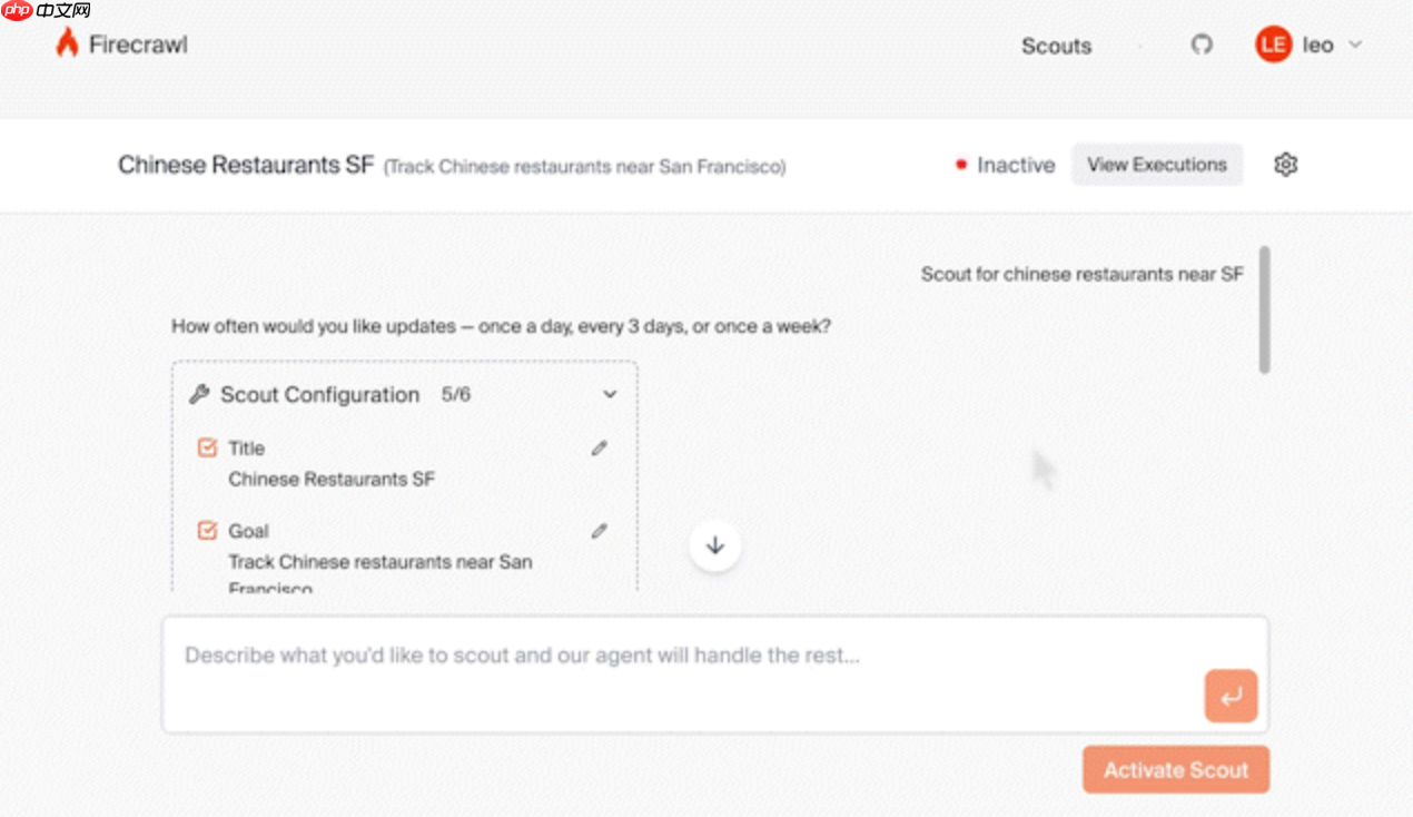 Firecrawl 开源基于 AI 的 Web 监控平台:Open Scouts