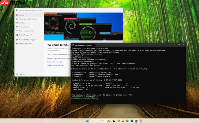 WSL 2.7.0 发布，在 Windows 上运行 Linux 二进制程序的子系统