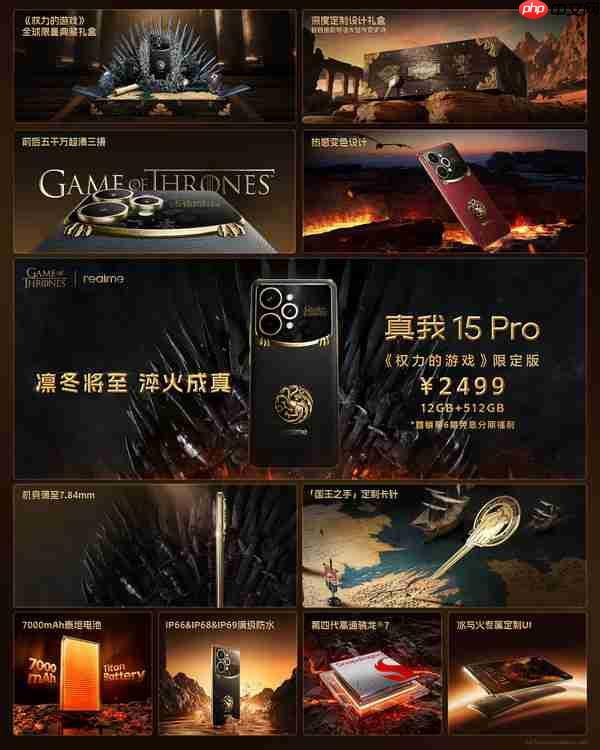 真我15 Pro《权力的游戏》限定版开售 2499诚意满满！