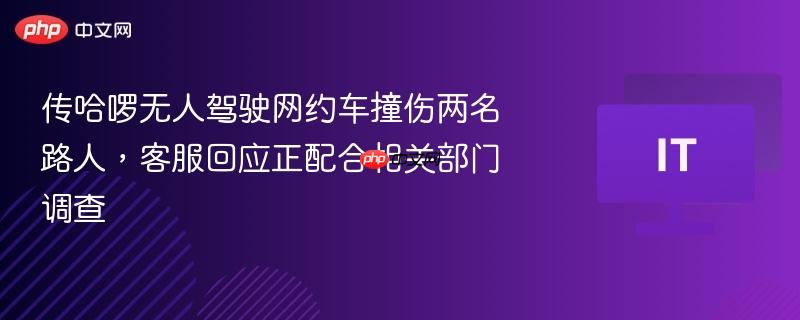 传哈啰无人驾驶网约车撞伤两名路人，客服回应正配合相关部门调查
