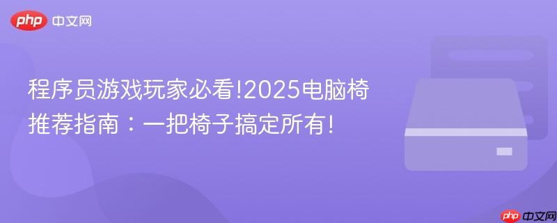 程序员游戏玩家必看!2025电脑椅推荐指南：一把椅子搞定所有!