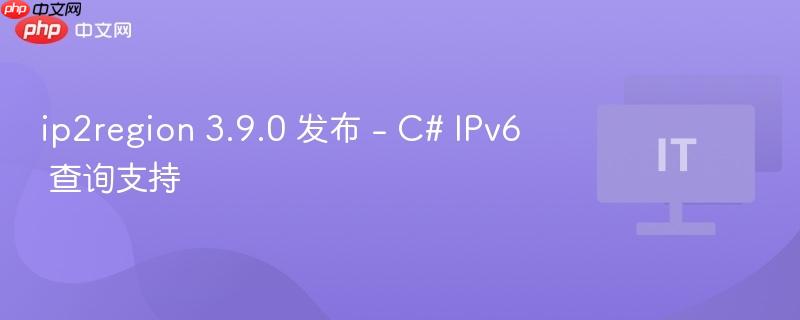 ip2region 3.9.0 发布 - C# IPv6 查询支持