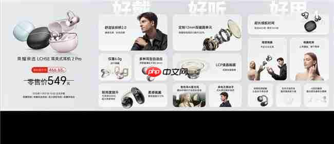 荣耀耳夹耳机2Pro正式发布国补到手价466.65元