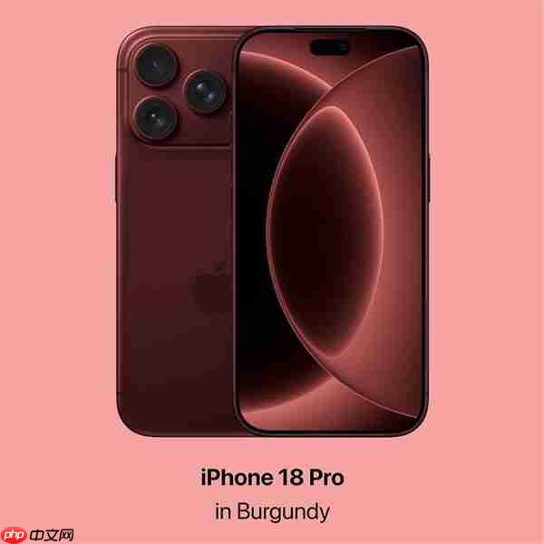iPhone 18 Pro渲染图来了：酒红色机身+小号灵动岛 最美iPhone