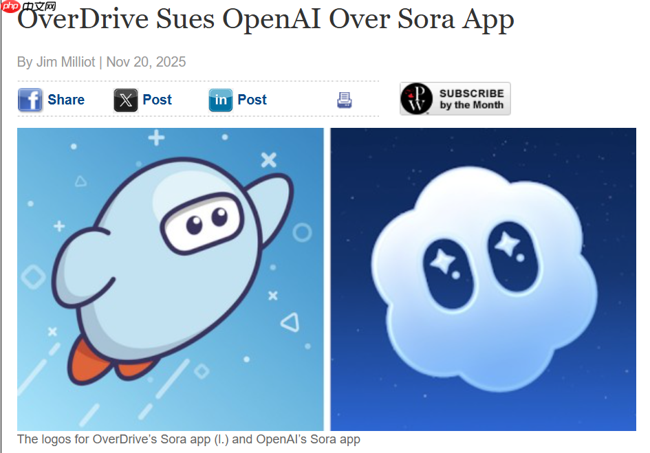 overdrive 起诉 openai: sora 商标撞名,索赔与禁令请求已递交