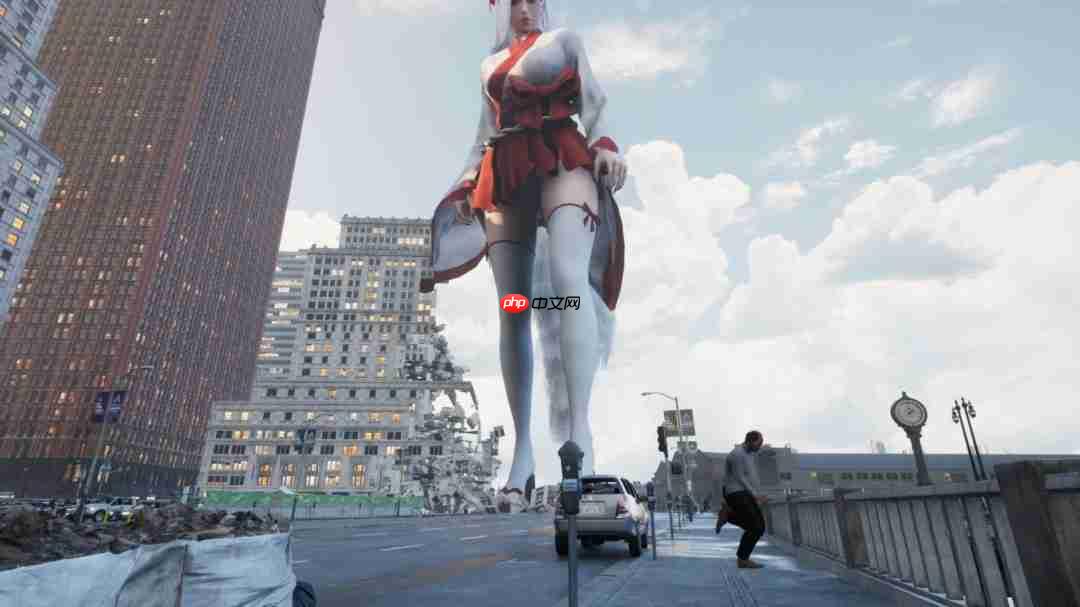 《女巨人游乐场》新截图 巨大美女大肆破坏城市