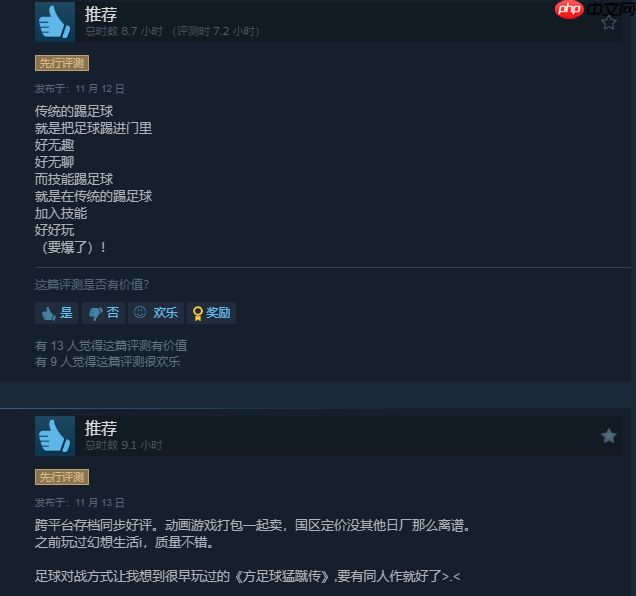《闪电十一人 英雄们的胜利之路》Steam好评如潮:真的很好玩!