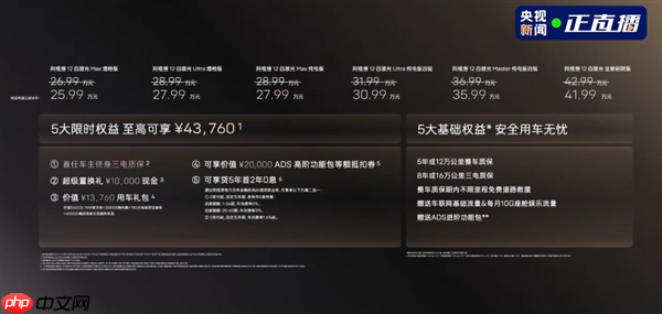 最原创的中国豪华轿车 阿维塔12四激光版上市：限时25.99万起