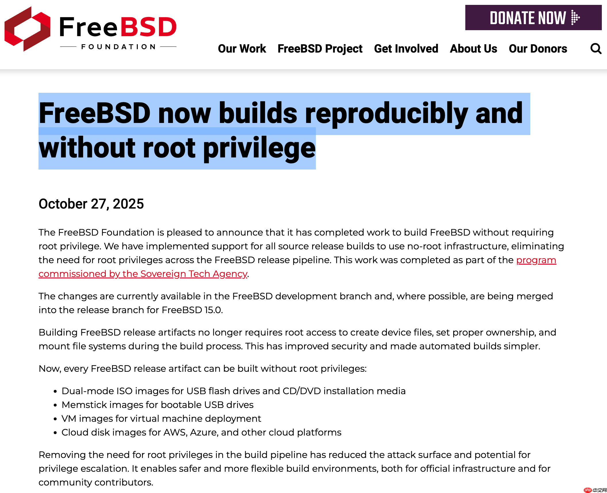 FreeBSD 实现“无 Root”与可重现构建,提升系统安全与透明度
