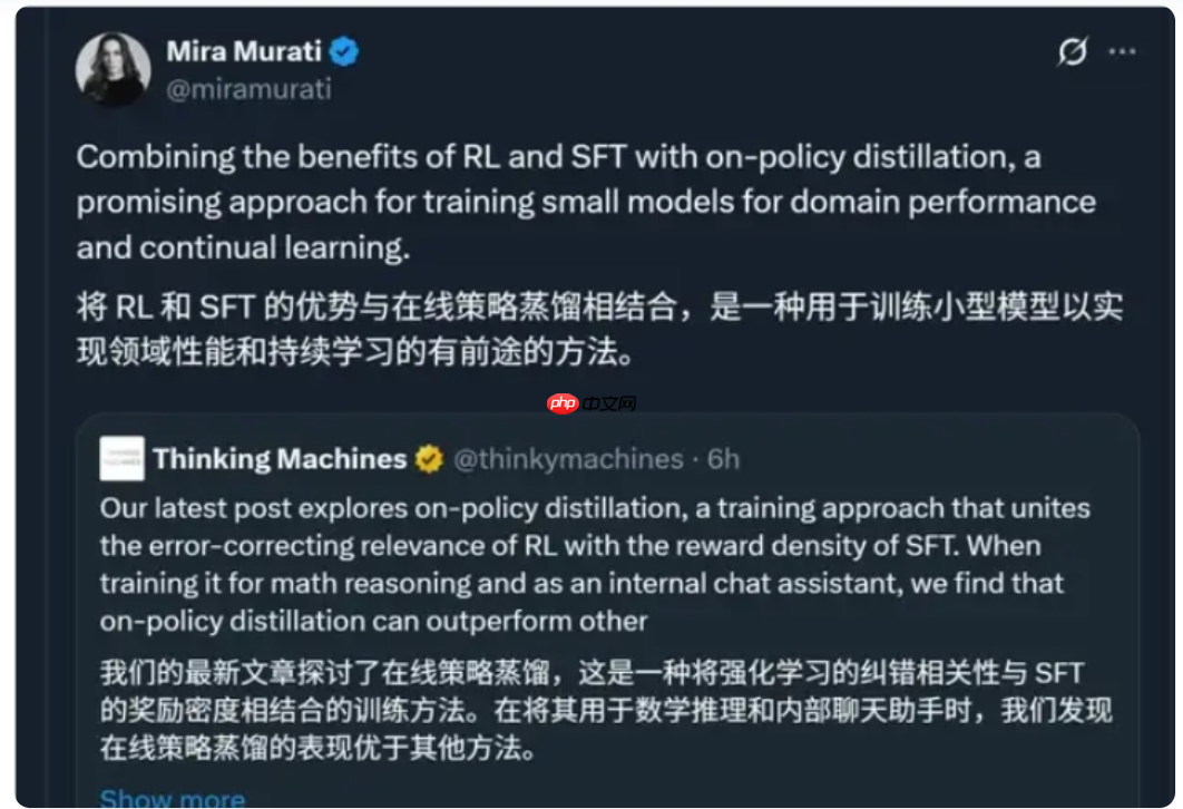 小模型训练效率狂飙 100 倍,Thinking Machine 推“在线策略蒸馏”