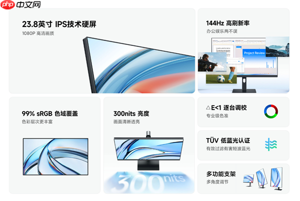 首发519元!小米推出REDMI显示器A24多功能支架版2026