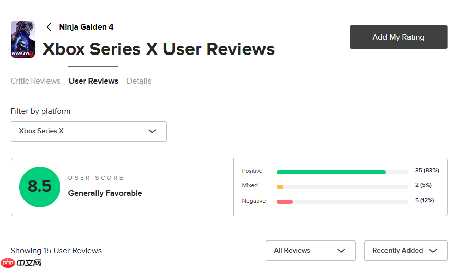 《忍者龙剑传4》M站玩家评分8.4分：音乐超赞 战斗太爽！