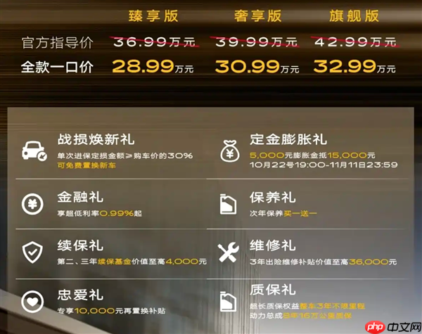单次事故定损超车价30%可免费换新车!新款凯迪拉克CT6上市:28.99万起