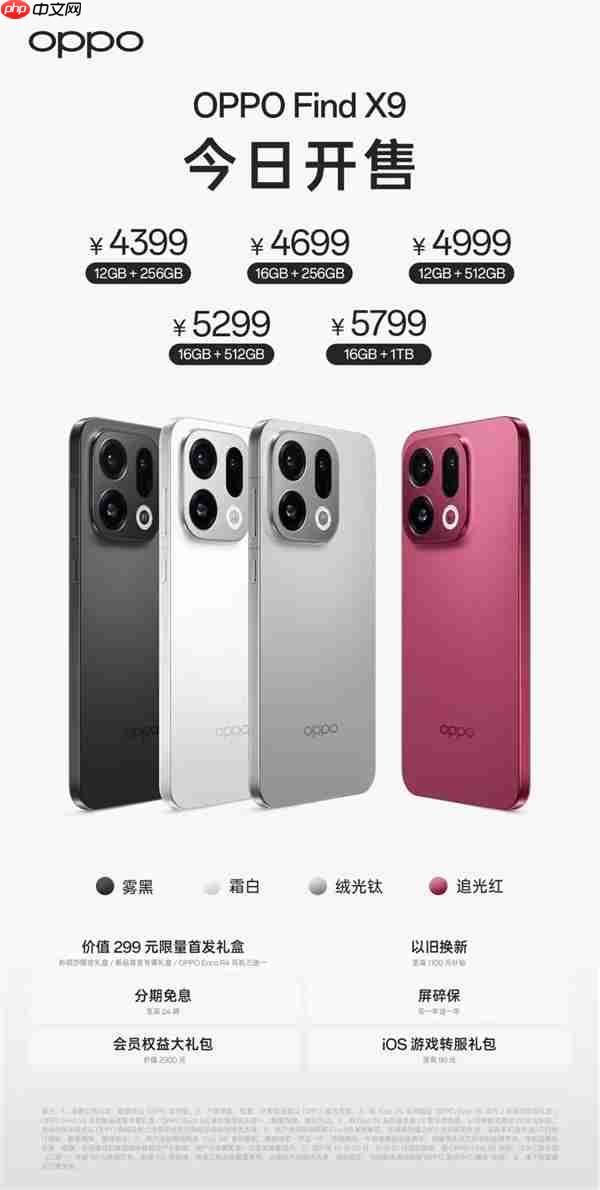 OPPO Find X9系列首销：万元以内最强影像旗舰 4399元起