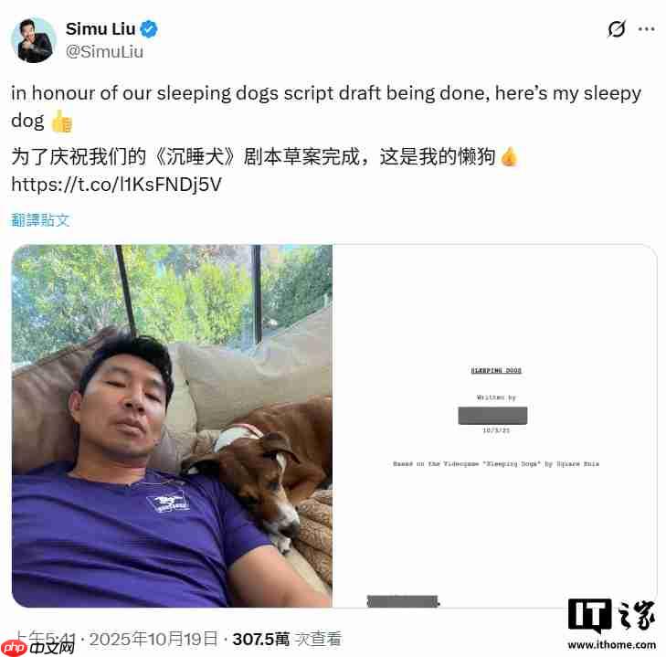 演员刘思慕称《热血无赖》游戏改编真人电影剧本已写完，将进入拍摄阶段