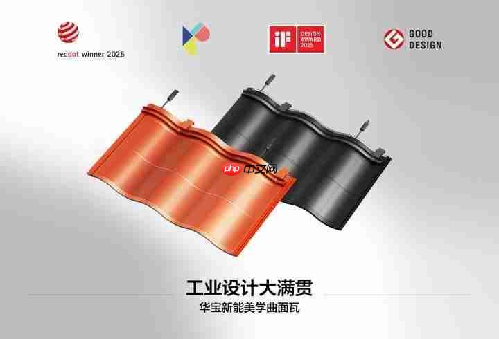 刷新纪录,华宝新能美学曲面光伏瓦集齐全球设计四大奖,解锁“大满贯”!