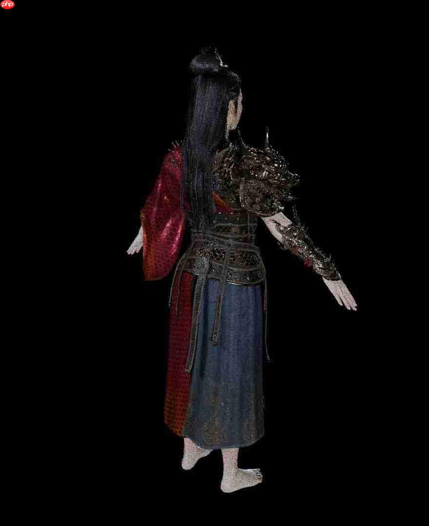 《黑神话：悟空》亢金星君3D模型图  与亢金龙嬉戏