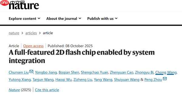 全球首颗!复旦团队成功研发二维-硅基混合架构闪存芯片
