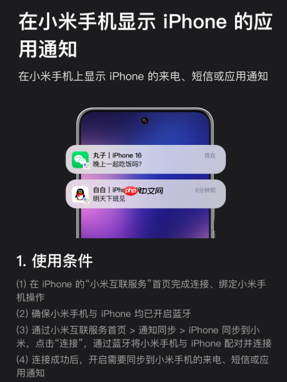 小米互联服务2.1版本发布：小米手机可接收iPhone通知提醒
