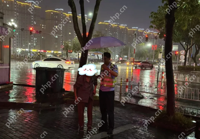 暴雨街头的温暖接力:外卖小哥与交警共同守护迷路老人 - php中文网