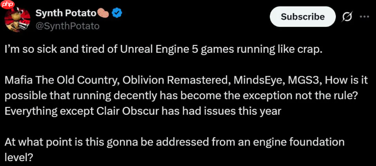 《合金装备3:重制版》性能表现遭质疑 虚幻5优化问题再受关注