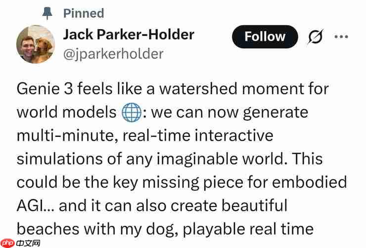 DeepMind 发布超真实世界模型 Genie 3,AGI 向前一步
