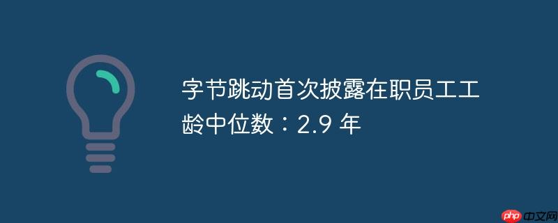 字节跳动首次披露在职员工工龄中位数：2.9 年