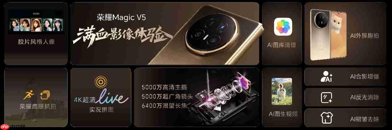 满血旗舰折叠屏荣耀Magic V5发布,售价8999元起