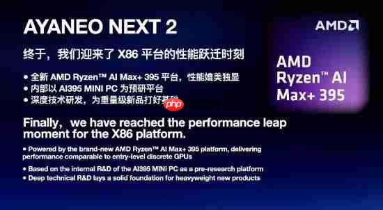 AYANEO官宣NEXT 2掌机项目：锐龙AI Max+395处理器+内置电池