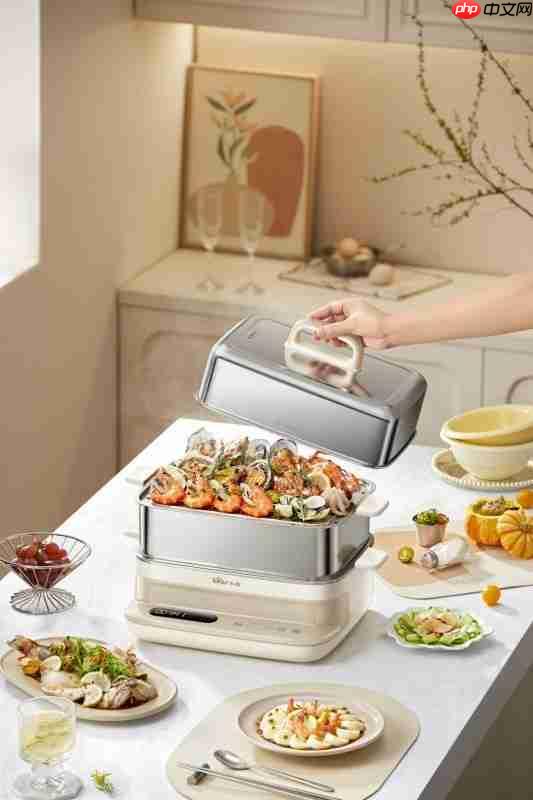 饭菜一锅出!小熊电器全钢电蒸锅:效率健康美味全都有