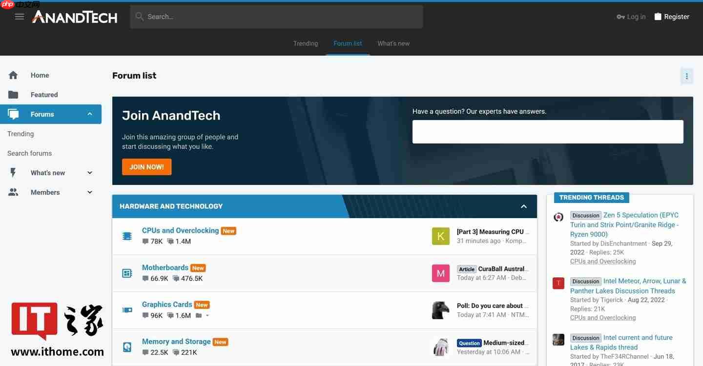筵席终散:老牌硬件媒体 AnandTech 主站及历史文章已不可用