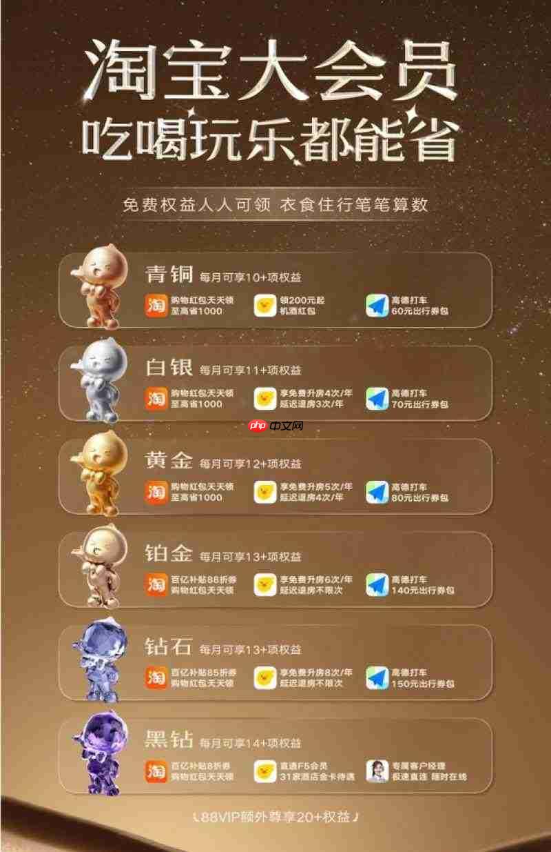 淘宝上线“大会员”体系:打通饿了么、飞猪、菜鸟、高德地图