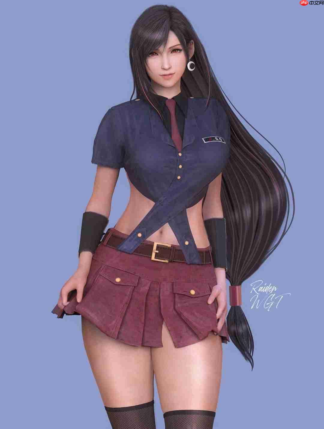 《最终幻想7》蒂法新3D美图 穿其他女角服装不违和