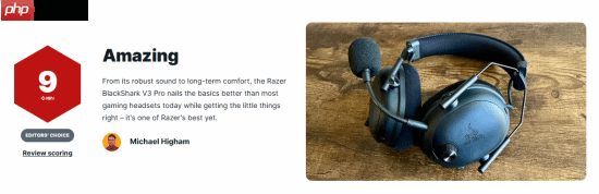 IGN给雷蛇旋风黑鲨V3专业版打9分：适合追求顶级游戏耳机的玩家
