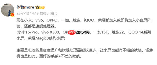 曝七大厂商将推出小直屏手机!不止小米、荣耀、魅族