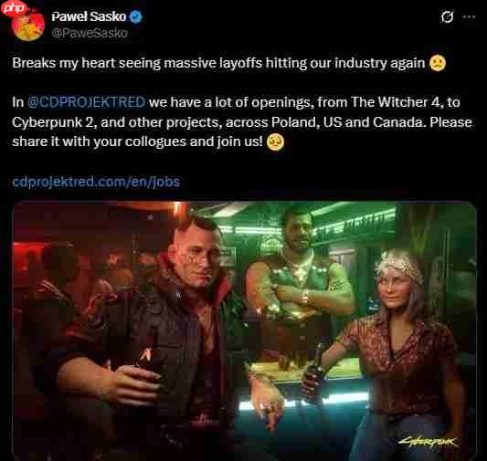 CDPR对Xbox被裁员工表示同情:来我这参与《巫师4》开发工作