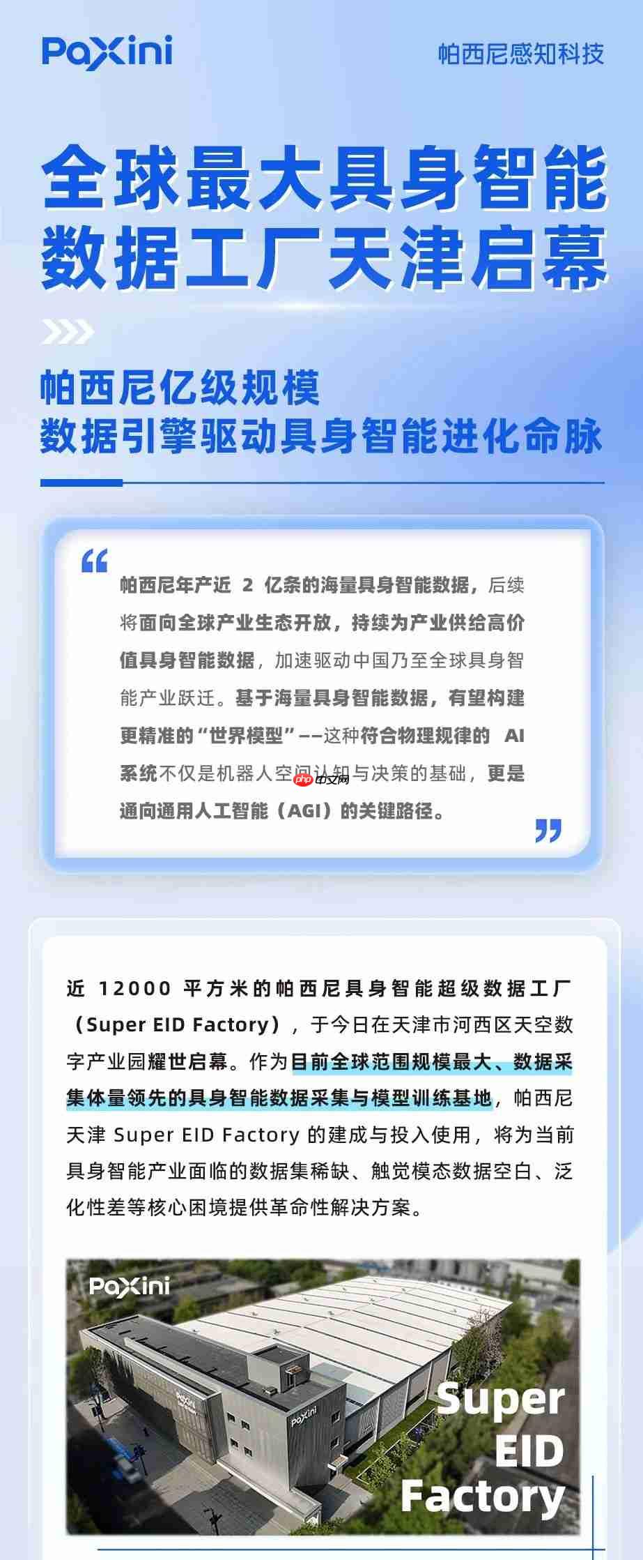 全球最大:帕西尼具身智能超级数据工厂在天津正式投用